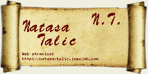 Nataša Talić vizit kartica